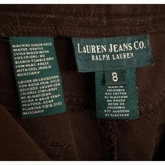 Ralph Lauren espresso brown slim tapered straight high rise pants size 8 - Picture 7 of 8